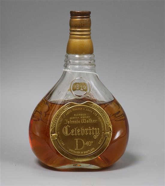 A bottle of Johnny Walker Celebrity, partly evaporated